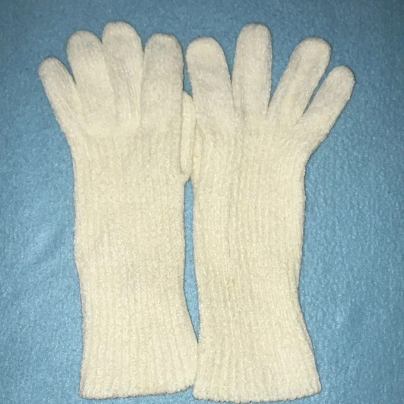 ?CHARTER CLUB knitted hat & gloves cream cable knit winter warm size OS main image 5